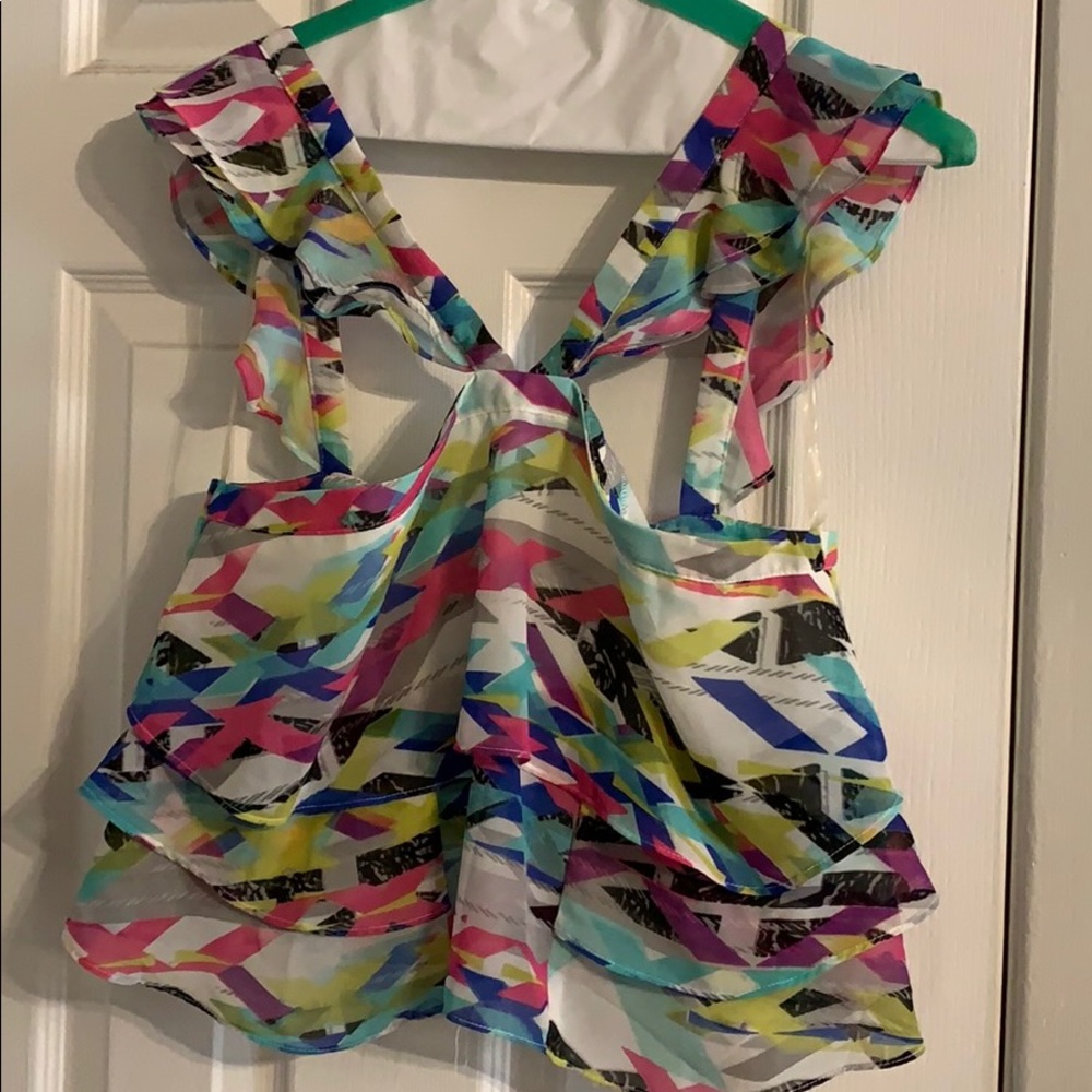 Colorful printed crop top.